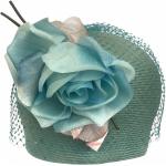 Chapeaux cloches turquoise en paille look vintage pour femme 