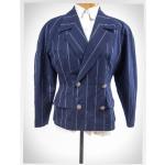 Blazers vintage à rayures en satin made in France Taille S look preppy pour femme 