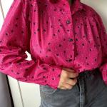 Chemises vintage roses en polyester Taille XXS pour femme 