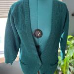 Cardigans verts en laine look vintage pour femme 