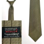 Cravates vert olive en polyester à motif USA Taille L look vintage pour homme 
