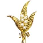 Broches en or dorées à perles 9 carats look vintage pour femme 