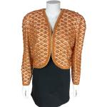 Vestes vintage de soirée orange corail lamées à strass Taille L plus size pour femme 