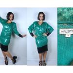 Robes de soirée longues vert jade à paillettes à manches longues Taille XS look vintage pour femme 