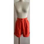 Shorts baggy rouges en satin look vintage pour femme 