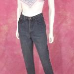 Jeans taille haute rouges tapered stretch Taille 3 XL look vintage pour femme 