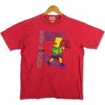T-shirts rouges en coton à manches courtes NY Yankees Bart Simpson Taille L look vintage 