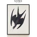 Affiches vintage noires à motif oiseaux 