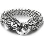 Bracelets Coolsteelandbeyond argentés en acier à motif lions en acier look gothique pour femme 