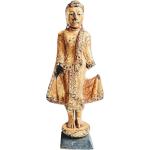 Statuettes en bois dorées en bois à motif Bouddha 