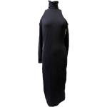 Robes noires à manches longues à manches longues à col roulé look gothique pour femme 