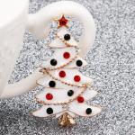 Broches pour fêtes de Noël multicolores en cristal à strass look fashion pour femme 