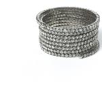 Bracelets argentés en métal à strass à motif serpents look vintage 