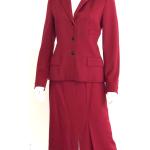 Tailleurs jupe rouge bordeaux en velours à motif New York Taille XXL look vintage 