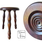 Tabourets vintage marron en bois rustiques 