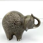 Statuettes grises à motif éléphants milieu du siècle 