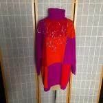 Pullovers rose fushia à paillettes à motif papillons look vintage pour femme 