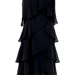 Vintage J.r. Nites Carol Line - Robe Noire Sans Manches Brodée De Perles Et 12
