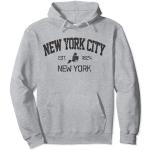 Sweats à capuche gris en jersey à motif New York enfant look fashion 