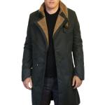 Vintagearc Blade Runner 2049 Ryan Gosling Long Black Coat | Officer K Jacket Trench Coat, Manteau en fourrure de coton, L