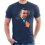 Vintro Sean Connery James Bond T-Shirt Homme Original Portrait par Sidney Maurer (Navy, XL)