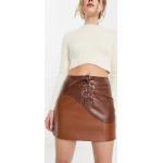 Minijupes marron en cuir minis Taille XL classiques pour femme en promo 