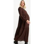Robes à smocks marron smockées minis à col rond Taille XS classiques pour femme en promo 