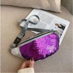 Sacs banane & sacs ceinture violets à paillettes look fashion pour femme 