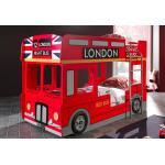 Vipack Lit Superposé Enfant Bus London 90 x 200 cm en Bois + LED - SCBBLB