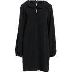 Robes col claudine noires en coton courtes à manches longues à col Claudine Taille M pour femme en promo 