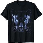 T-shirts noirs à effet léopard à motif panthères Taille S classiques pour homme 