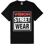 T-shirts col rond Vision Street Wear noirs à manches courtes à col rond Taille L look streetwear pour homme 