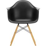 Chaises design Vitra Eames noires en acier avec accoudoirs 