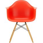 Vitra Chaise avec accoudoirs Eames DAW érable doré rouge coquelicot structure érable doré/acier noir