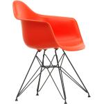 Vitra Chaise avec accoudoirs Eames Plastic DAR noir rouge coquelicot structure façon Tour Eiffel basic dark noir