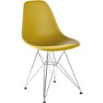 Chaises design Vitra Eames jaune moutarde en plastique Tour Eiffel 