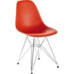 Chaises design Vitra Eames rouge coquelicot en plastique à motif fleurs Tour Eiffel 