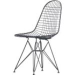 Vitra - Wire Chair DKR (H 43 cm), basic dark / sans revêtement, patins en feutre (basic dark)