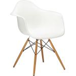 Chaises design Vitra Eames blanches en acier avec accoudoirs 