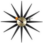 Vitra Sunburst Clock Nelson - Horloge murale noir/laiton Ø47cm