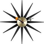 Vitra Sunburst Clock Nelson - Horloge murale noir/laiton Ø47cm