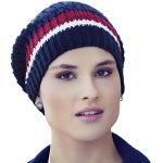 Viva Headwear Ebba • V Knitted Hat, Blanc cassé w/Bleu et Rouge, Taille Unique Femme