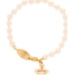 Bracelets de perles de créateur Vivienne Westwood Accessories jaunes en laiton à perles 