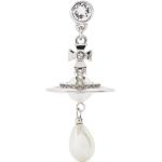 Boucles d'oreilles de créateur Vivienne Westwood argentées en cristal à perles en argent pour femme 