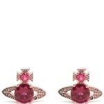 Boucles d'oreilles de créateur Vivienne Westwood roses en cristal éco-responsable pour femme 