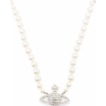 Colliers en argent de créateur Vivienne Westwood argentés en cristal à perles pour femme 
