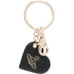 Porte-clés coeur de créateur Vivienne Westwood noirs en cuir synthétique à motif animaux 