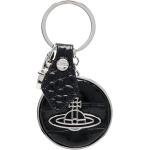Porte-clés de créateur Vivienne Westwood noirs en cuir à motif animaux en cuir en promo 