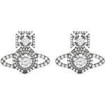 Clous d'oreille, puces d'oreille de créateur Vivienne Westwood gris en cristal à motif papillons pour femme 