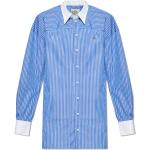 Chemises de créateur Vivienne Westwood bleues à rayures rayées à manches longues Taille XS look casual 